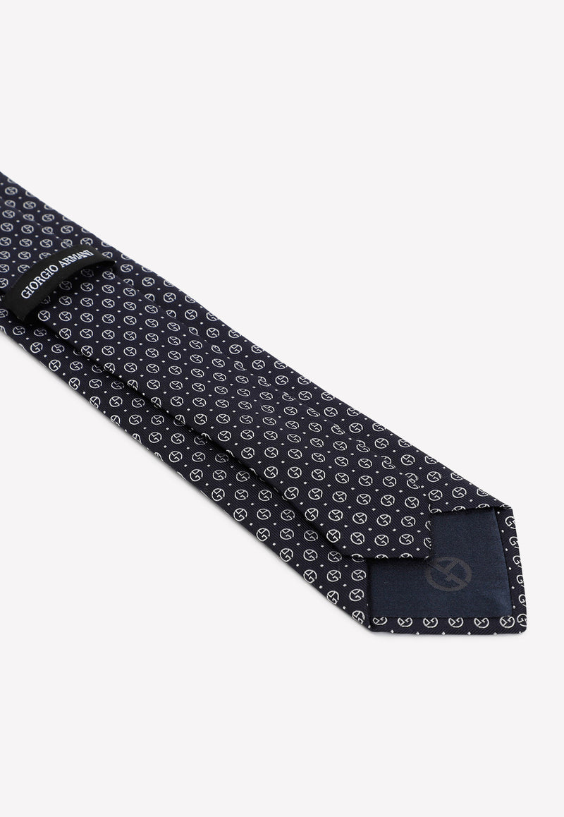 ربطة عنق حرير بشعار Monogram