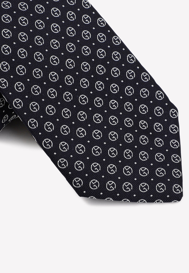 ربطة عنق حرير بشعار Monogram