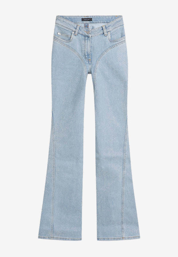 Crystal-Embellished Flared Jeans