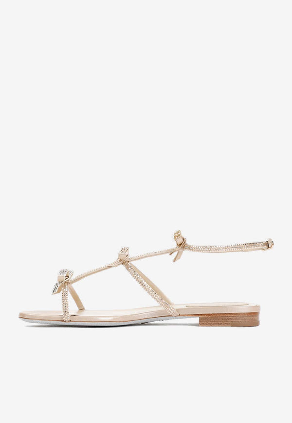 Caterina Crystal-Embellished Flat Sandals