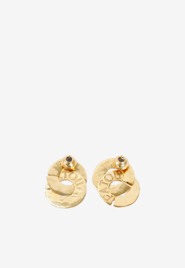 Double Coins Stud Earrings