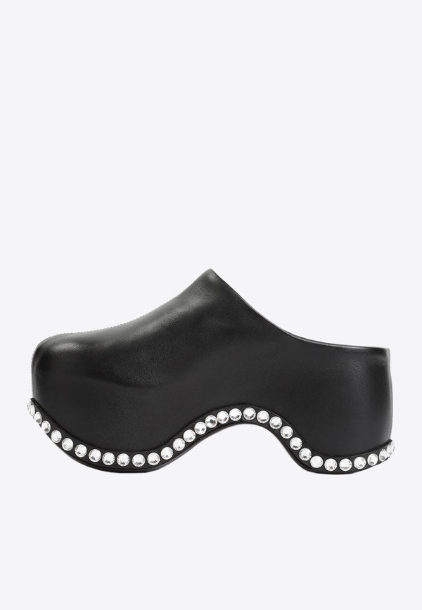 Bomb 75 Crystal-Embellished Clogs in Leather