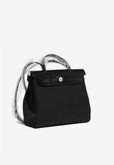 Herbag 31 in Black Toile and Vache Hunter Leather with Palladium Hardware