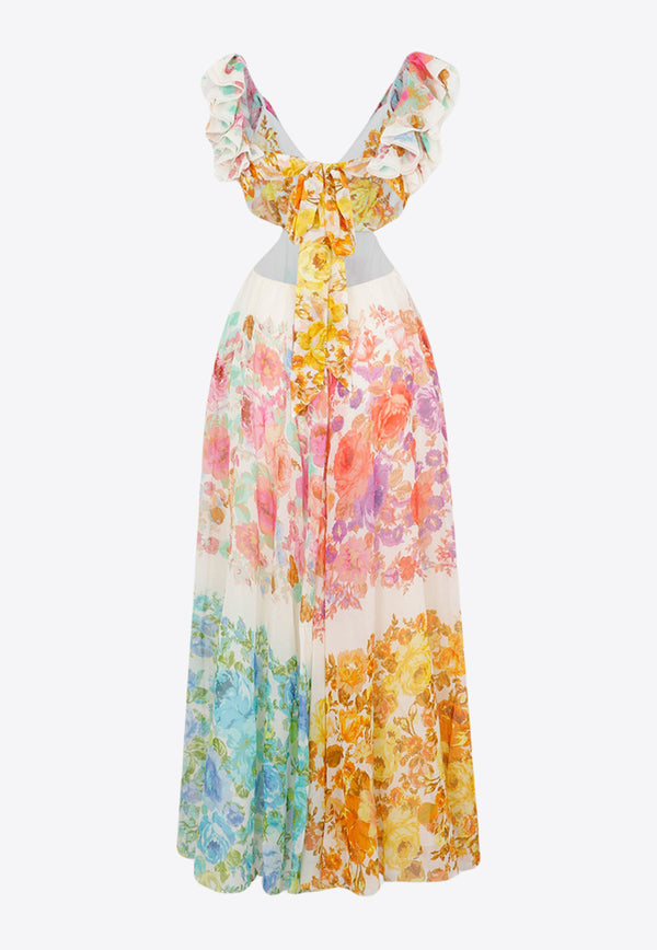 Raie Frill-Shoulder Midi Dress