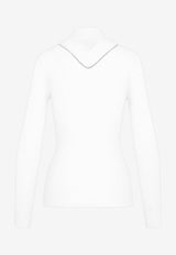 Bottega Veneta Turtleneck Crystal Sweater in Cashmere 42356412645557 707800.V26X0 9071 CHALK