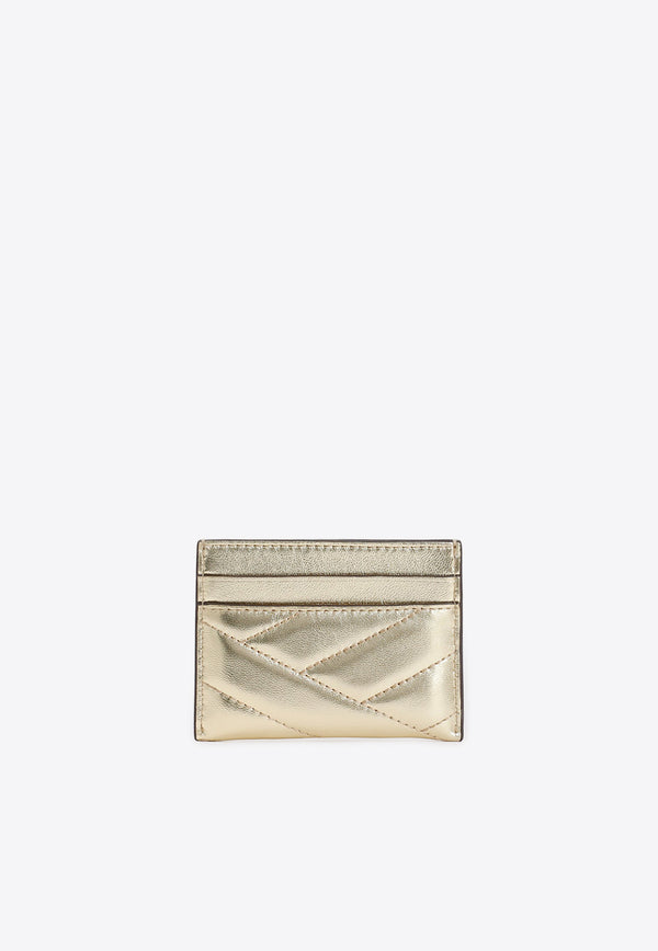 Kira Metallic Quilted-Leather Cardholder