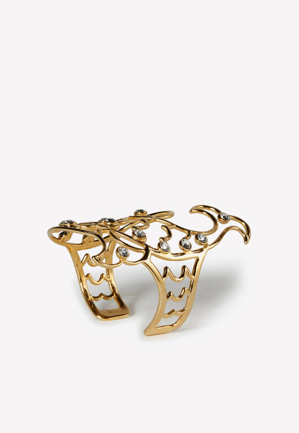 Emilio Pucci Crystal-Embellished Pucci P Cuff Gold 3EAB94 3E923 993