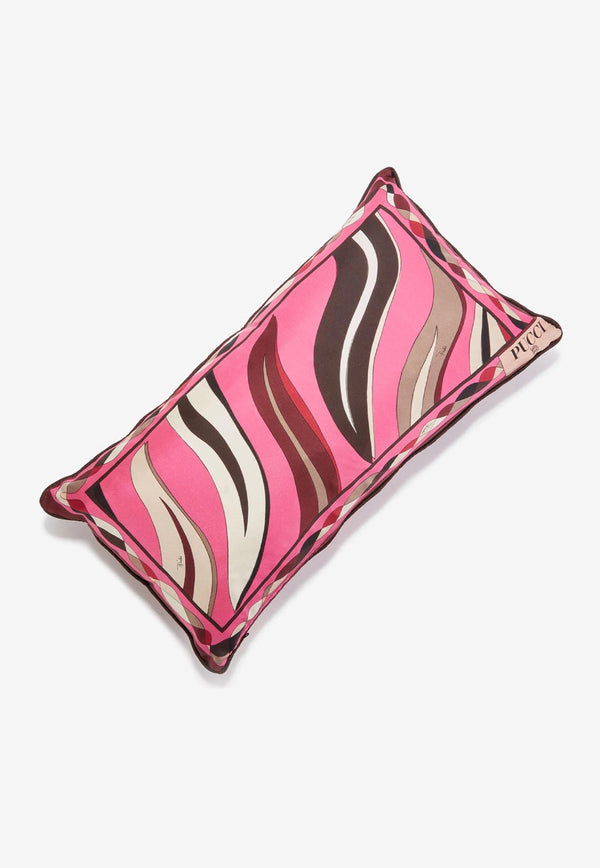 Emilio Pucci Fiamme Print Silk Cushion 3EAF32 3E050 2 Pink