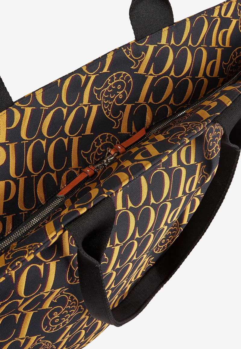 Emilio Pucci Logo Jacquard Tote Bag 3EBC84 3E220 D75 Multicolor