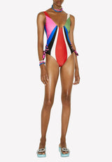 Emilio Pucci Goccia-Printed One-Piece Swimsuit Multicolor 3EMC15 3E755 029