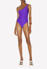 Emilio Pucci One-Shoulder One-Piece Swimsuit Purple 3EMC20 3E642 I25