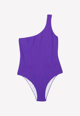 Emilio Pucci One-Shoulder One-Piece Swimsuit Purple 3EMC20 3E642 I25