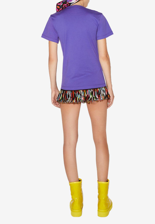 Emilio Pucci Logo Print Short-Sleeved T-shirt 3ETP75 3E985 131 Purple