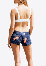 Les Canebiers Blue Byblos All-Over Lobster Embroidery Swim Shorts Byblon All Over Lobster-Navy
