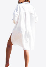 Les Canebiers White Ramade Asymmetric Shirt Dress Ramade-White