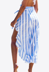 Les Canebiers Blue Senequier Striped Maxi Skirt Senequier-Blue Stripes