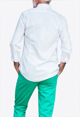 Les Canebiers White Divin Button-Up Shirt in Light Cotton Divin Cotton-White