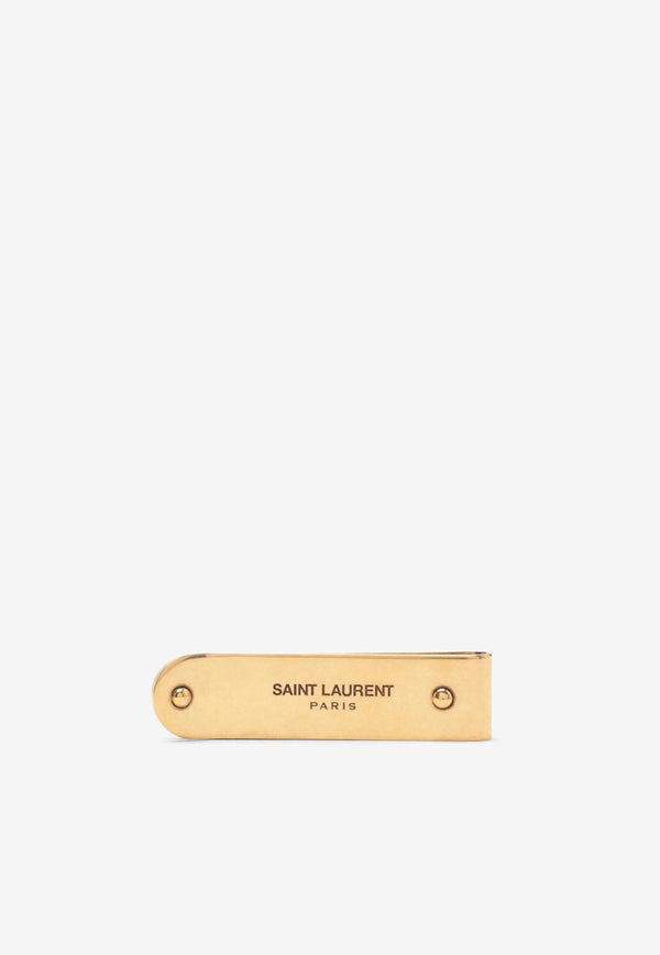 Saint Laurent Engraved Logo Money Clip Gold 485362J160W/L