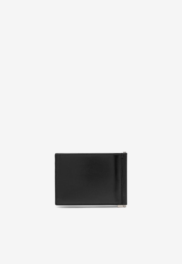 Saint Laurent Monogram Calf Leather Wallet with Money Clip Black 4856300SX0E/L