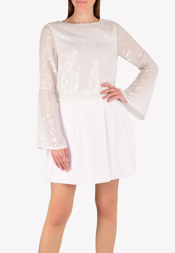 Bell Sleeved Sequined Top