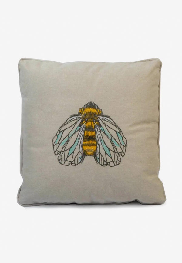 Stitch Jo Buzzing Bee Cushions Off-white