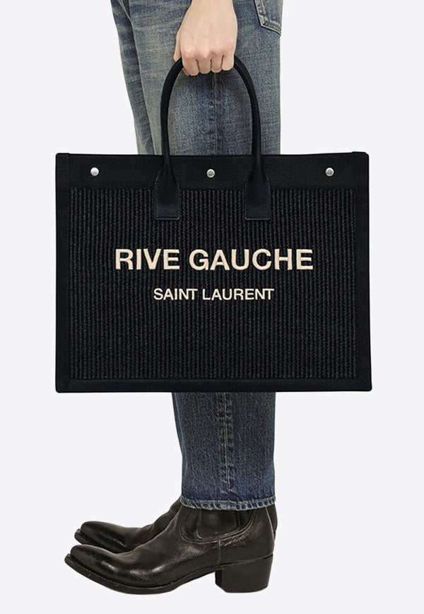 Saint Laurent Rive Gauche Logo Tote Bag Black 5094152M21E/M_YSL-1050
