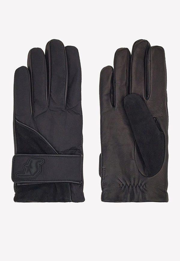 Salvatore Ferragamo SF Patch Hand Gloves 999180 BLACK 560027 GU NYLON SF 999180 BLACK