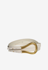Bottega Veneta Horseshoe Leather Belt Off-white 577040VMAU1 9011