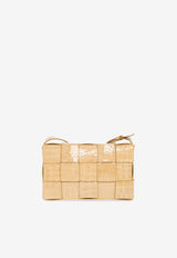 Bottega Veneta Croc-Embossed Leather Intreccio Shoulder Bag Beige 578004V2GB4 9615