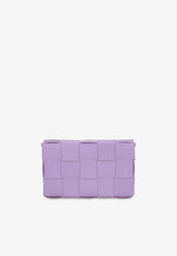 Bottega Veneta Intrecciato Cassette Crossbody Bag in Nappa Leather Lavender 578004VMAY1 4214
