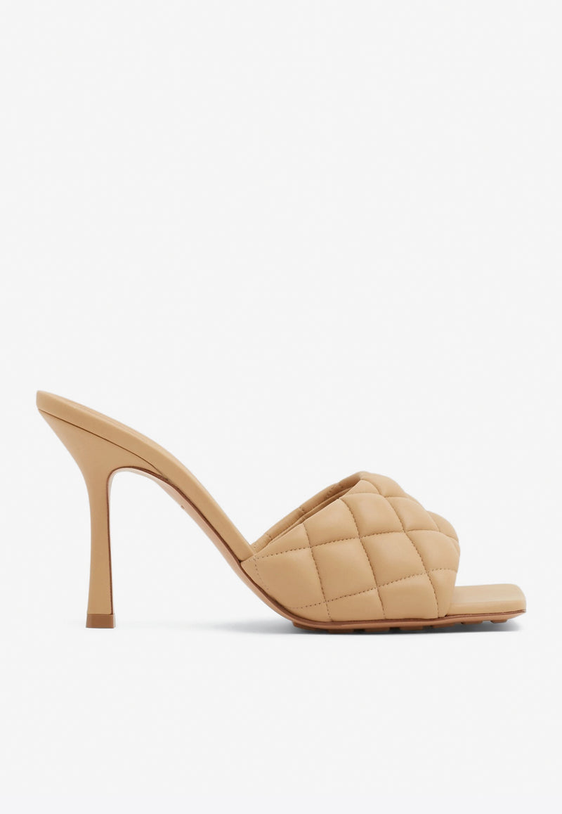 Bottega Veneta 90 Quilted Leather Padded Mules Nude 592015VBRR0 2624