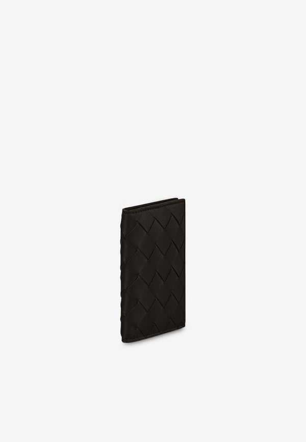 Bottega Veneta Flap Cardholder in Intrecciato Calf Leather Black 592619VCPQ4 8803