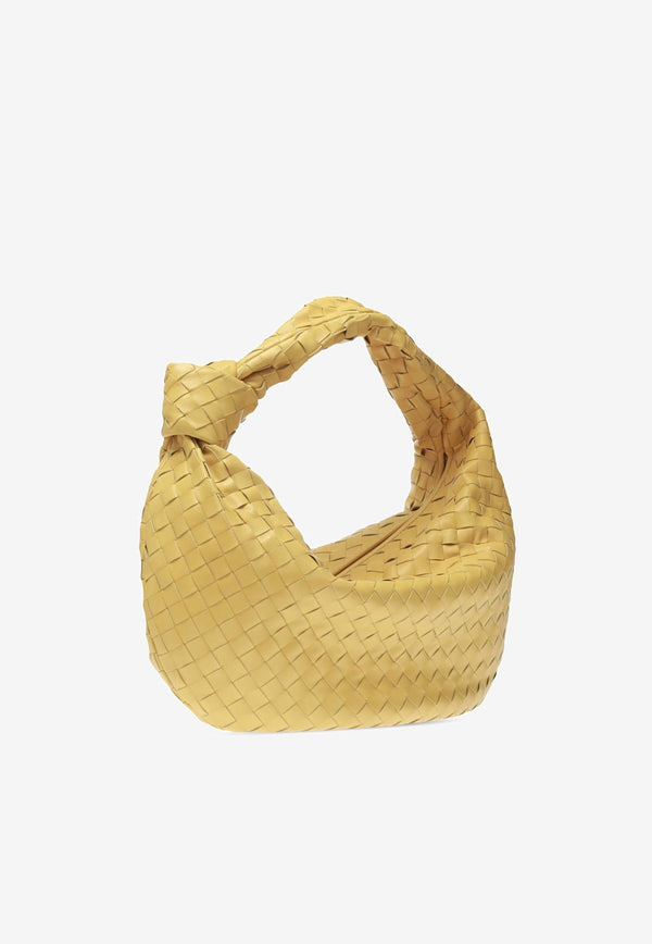 Bottega Veneta Small Jodie Top Handle Bag in Intrecciato Leather Corn 600261VCPP0 7142