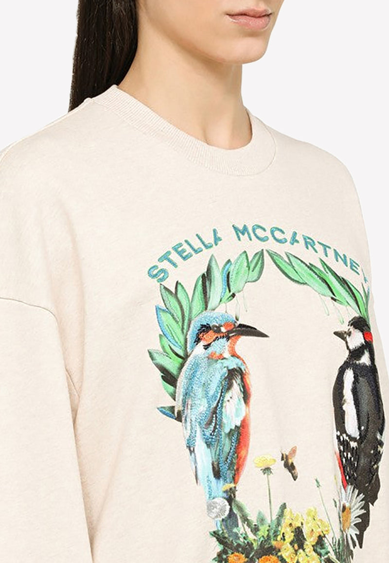 Stella McCartneyLogo Embroidery Crewneck Sweatshirt 6040653SPX08/M_STELL-9023Beige