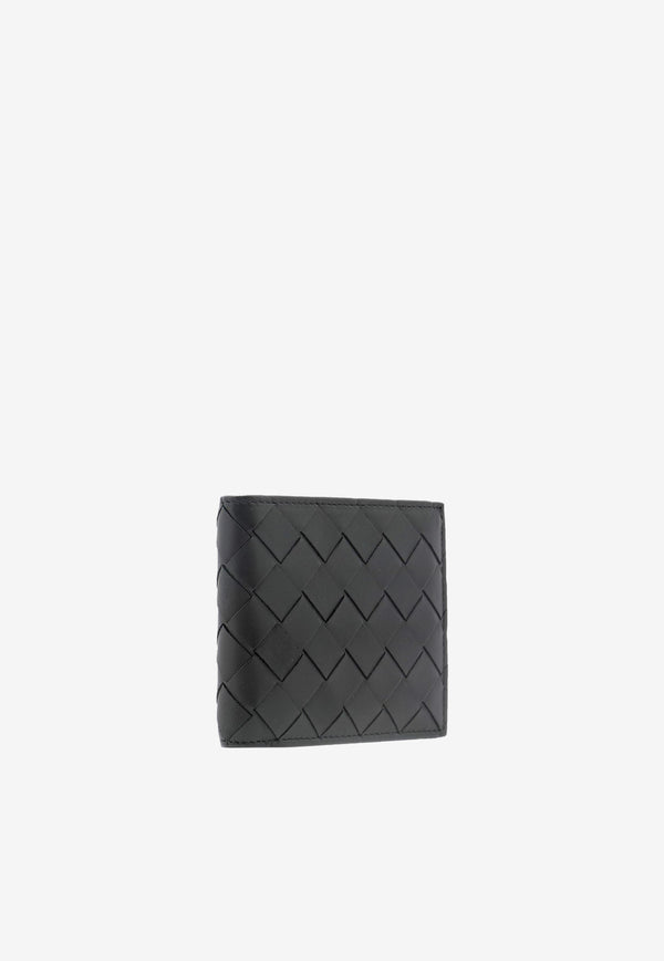 Bottega Veneta Bi-Fold Intrecciato Wallet in Calf Leather Black 605721VCPQ4 8803