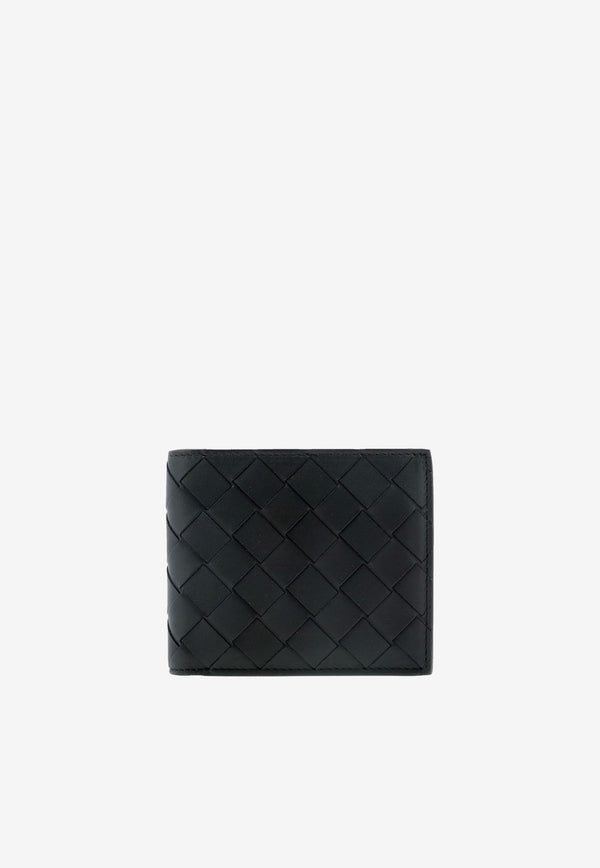Bottega Veneta Bi-Fold Intrecciato Wallet in Calf Leather Black 605721VCPQ4 8803