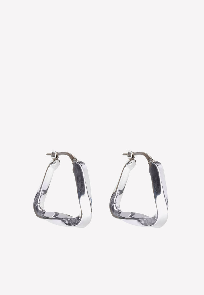 Bottega Veneta Triangle Twisted Hoop Earrings Silver 608588V5070 8117