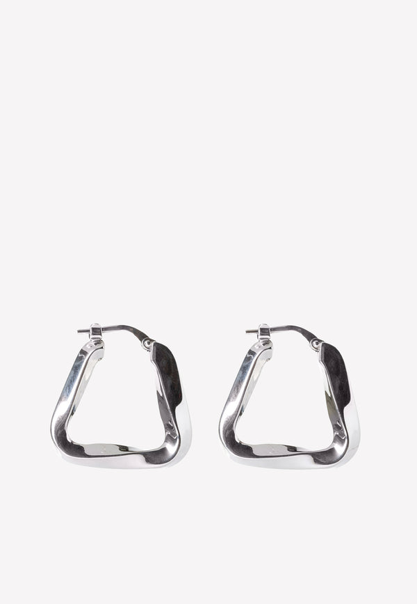 Bottega Veneta Triangle Twisted Hoop Earrings Silver 608588V5070 8117