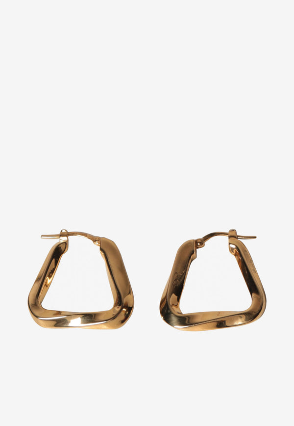 Bottega Veneta Twisted Triangle Hoop Earrings Gold 608588VAHU0 8120