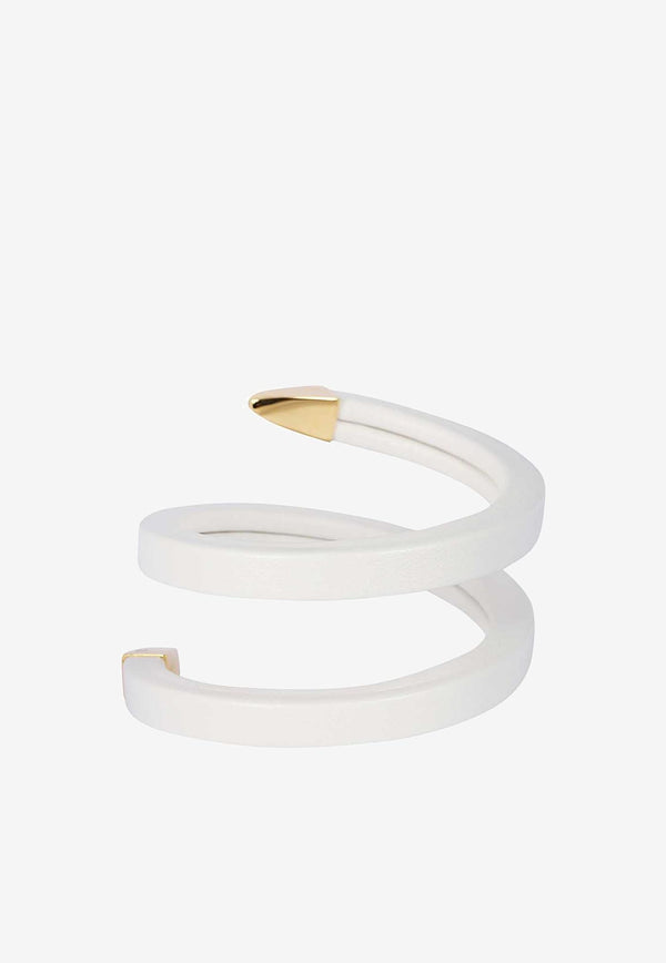 Bottega Veneta Spiral Cuff Bracelet White 608701VAHUA 9000