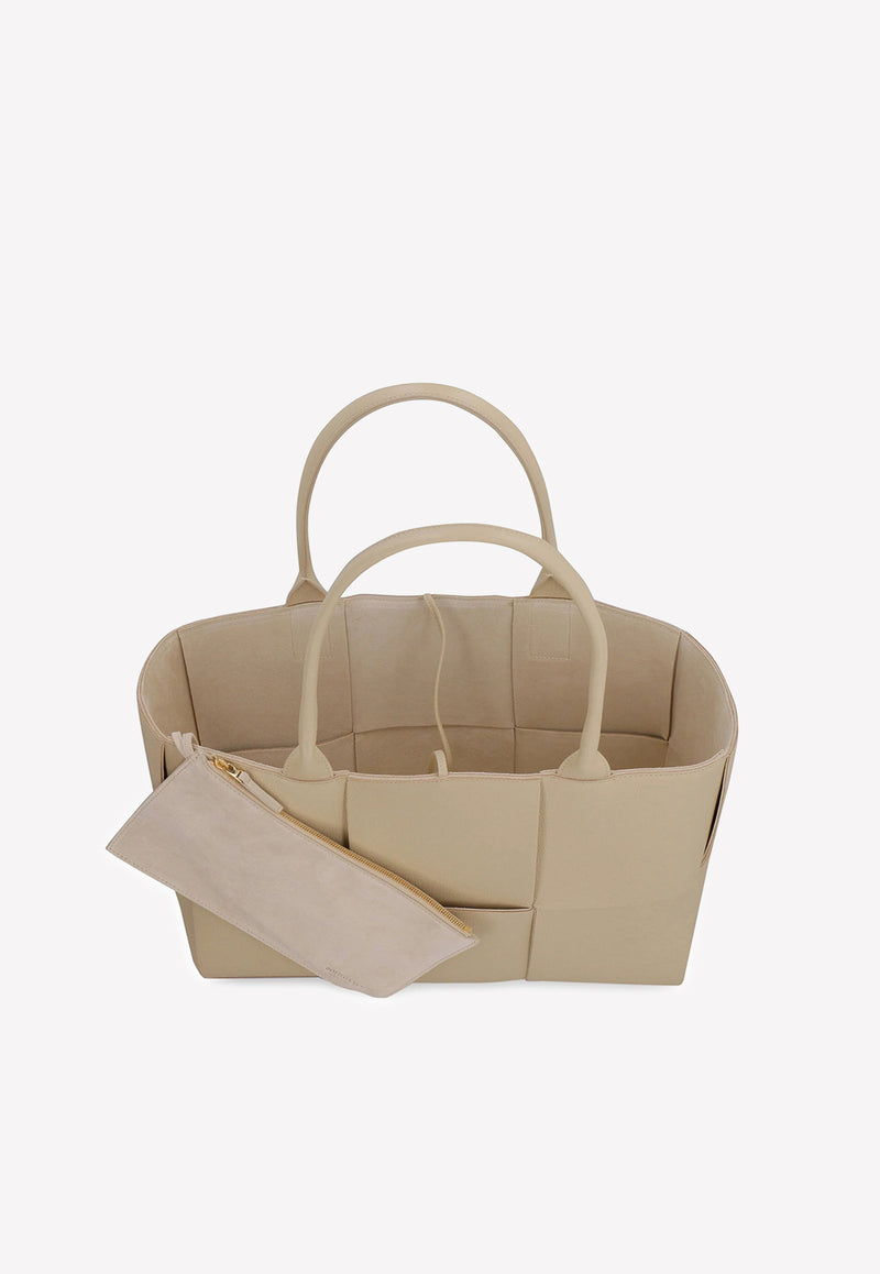 Bottega Veneta Medium Arco Intrecciato Top Handle Bag Almond 609175VCP11 9776