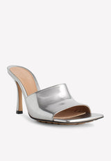 Bottega Veneta Stretch 90 Mules in Metallic Calf Leather Silver 610538V2BG0 1414