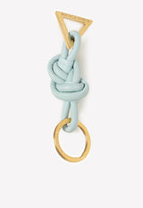 Bottega Veneta Knotted Key Ring in Lamb Leather Teal Washed 619099V0050 3902