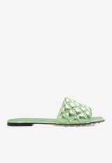 Bottega Veneta Metallic Padded Flat Sandals Lime 627710V27M0 3505
