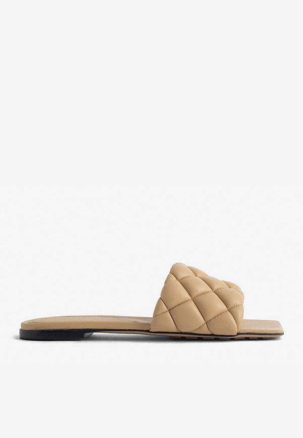 Bottega Veneta Padded Flat Sandals in Quilted Leather Nude 627710VBRR0 2624
