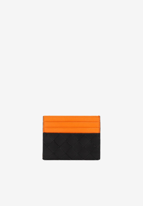 Bottega Veneta Bi-Color Intrecciato Leather Cardholder Black 635057VCPQ5 1003