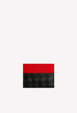 Bottega Veneta Intrecciato Leather Two-Tone Cardholder Black 635057VCPQ5 1126