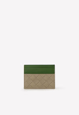 Bottega Veneta Intrecciato Leather Two-Tone Cardholder Taupe 635057VCPQ5 1530