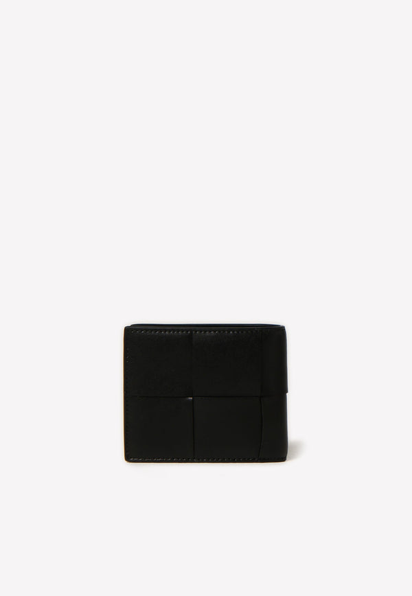 Bottega Veneta Intrecciato Bi-Fold Wallet in Calf Leather Black 649603VBWD2 8803