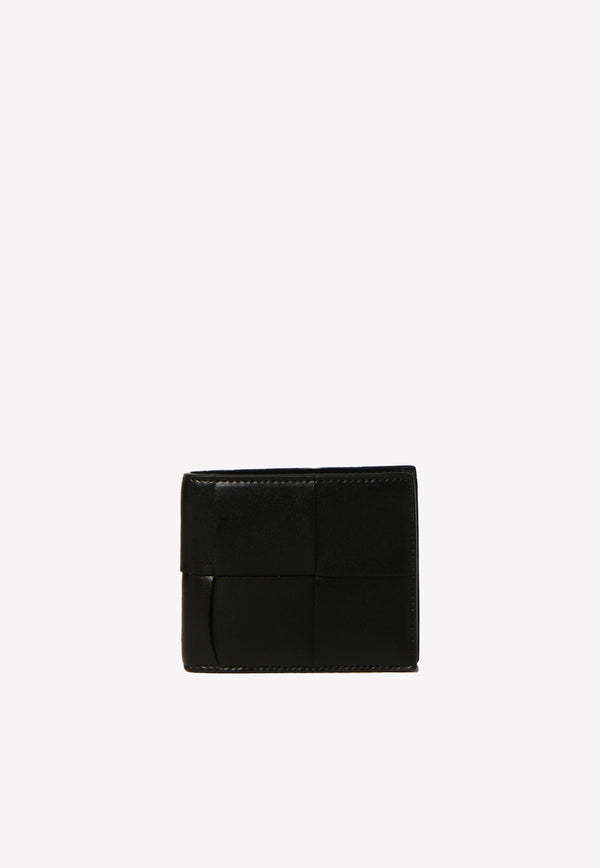Bottega Veneta Intrecciato Bi-Fold Wallet in Calf Leather Black 649603VBWD2 8803